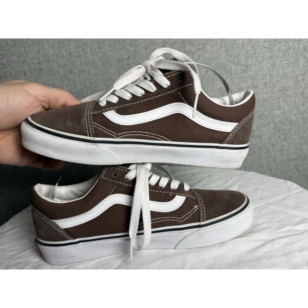 VANS Old Skool Suede Skate Shoes Brown Rain Drum White Size Boys/Men 4.5 Women 6 - Picture 3 of 6